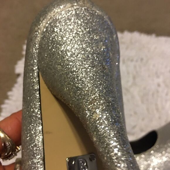 Bakers Silver Glitter Stilettos Size 6 - Picture 8 of 9